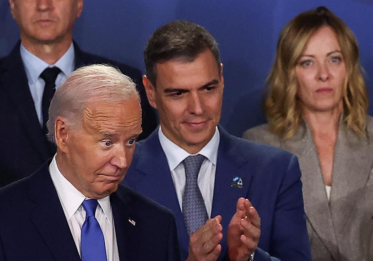 Joe Biden, Pedro Sánchez y Giorgia Meloni