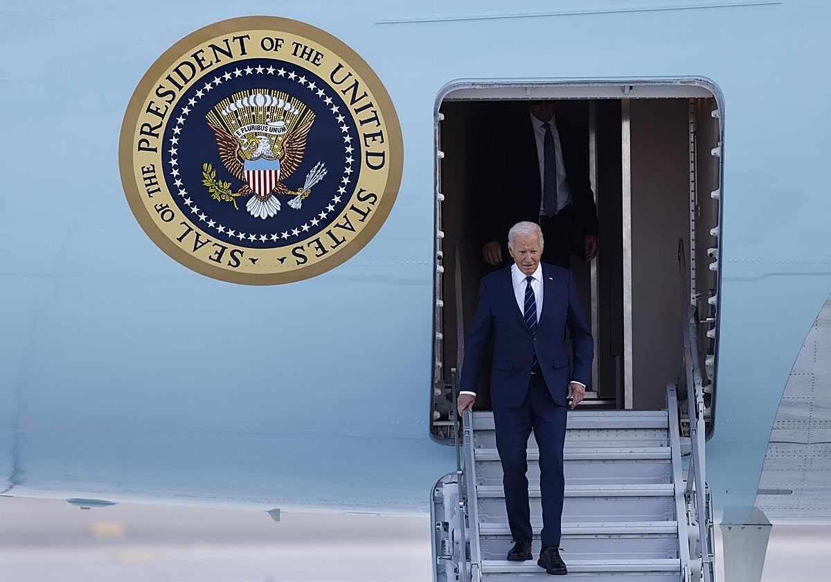 Joe Biden, en su llegada a Las Vegas