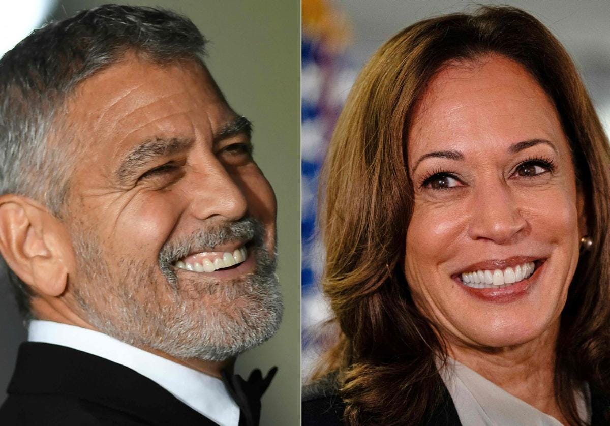 George Clooney y Kamala Harris