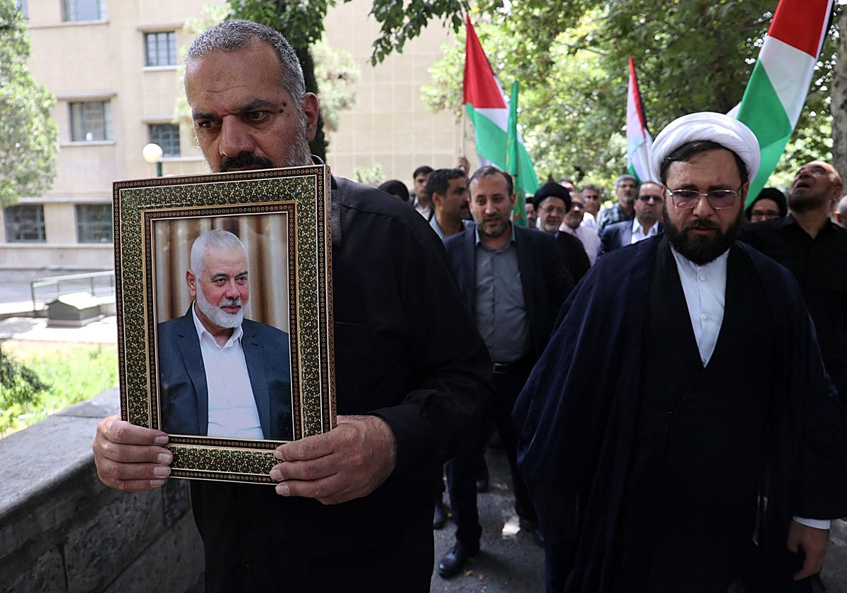 Protesta anti-Israel en Teherán tras el asesinato de Haniyeh