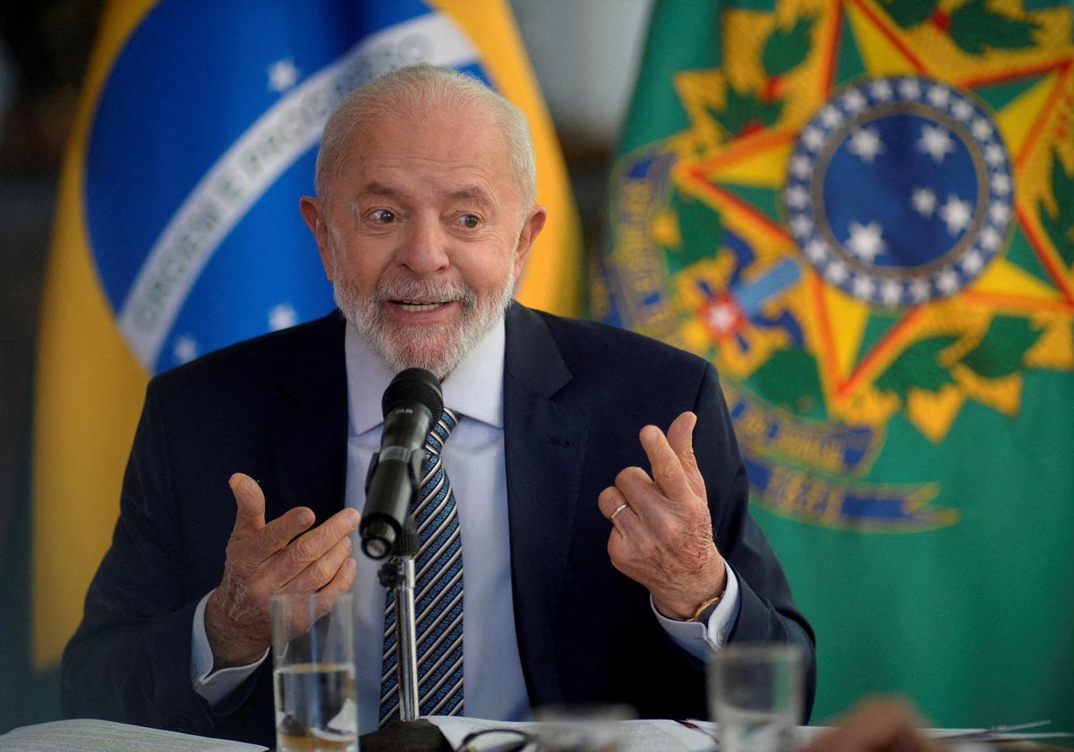 El presidente de Brasil, Luiz Inácio Lula Da Silva, en una rueda de prensa en el Palácio do Planalto