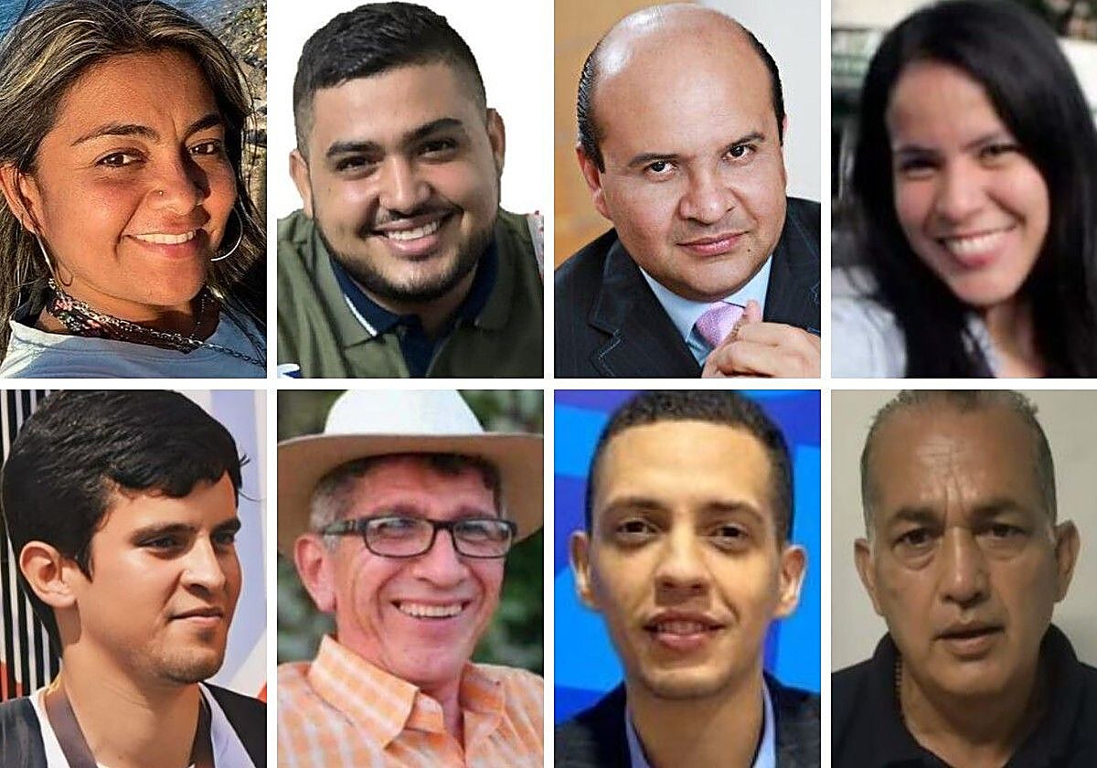 Deisy Peña, Yousner Alvarado, Roland Carreño, Ana Guaita, Paul León, José Gregorio Camero, Gabriel González y Luis López, periodistas y trabajadores de la prensa detenidos en el contexto electoral