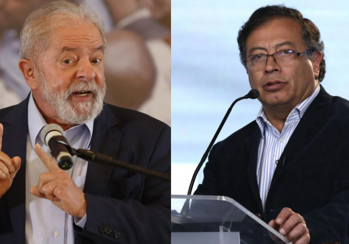 El presidente de Brasil, Lula da Silva (izquierda), y su homólogo colombiano, Gustavo Petro