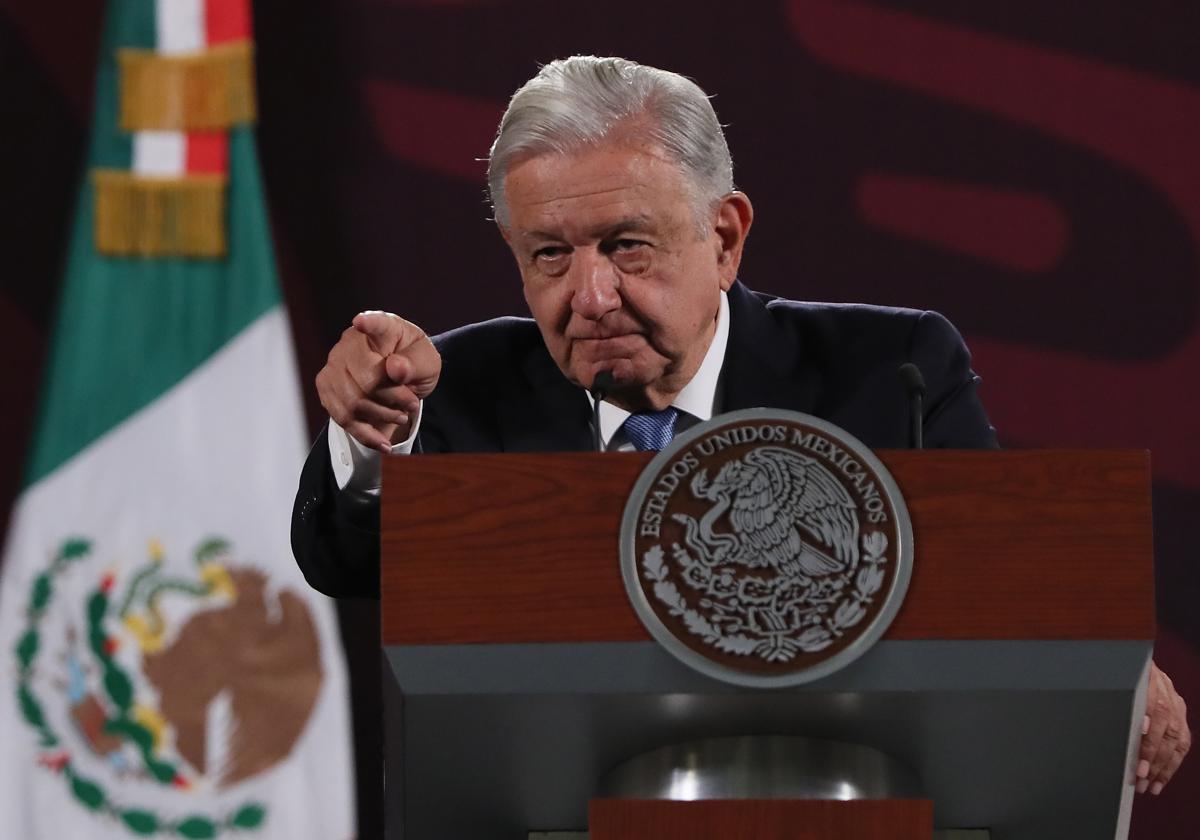 El presidente de México, Andrés Manuel López Obrador, durante una rueda de prensa.