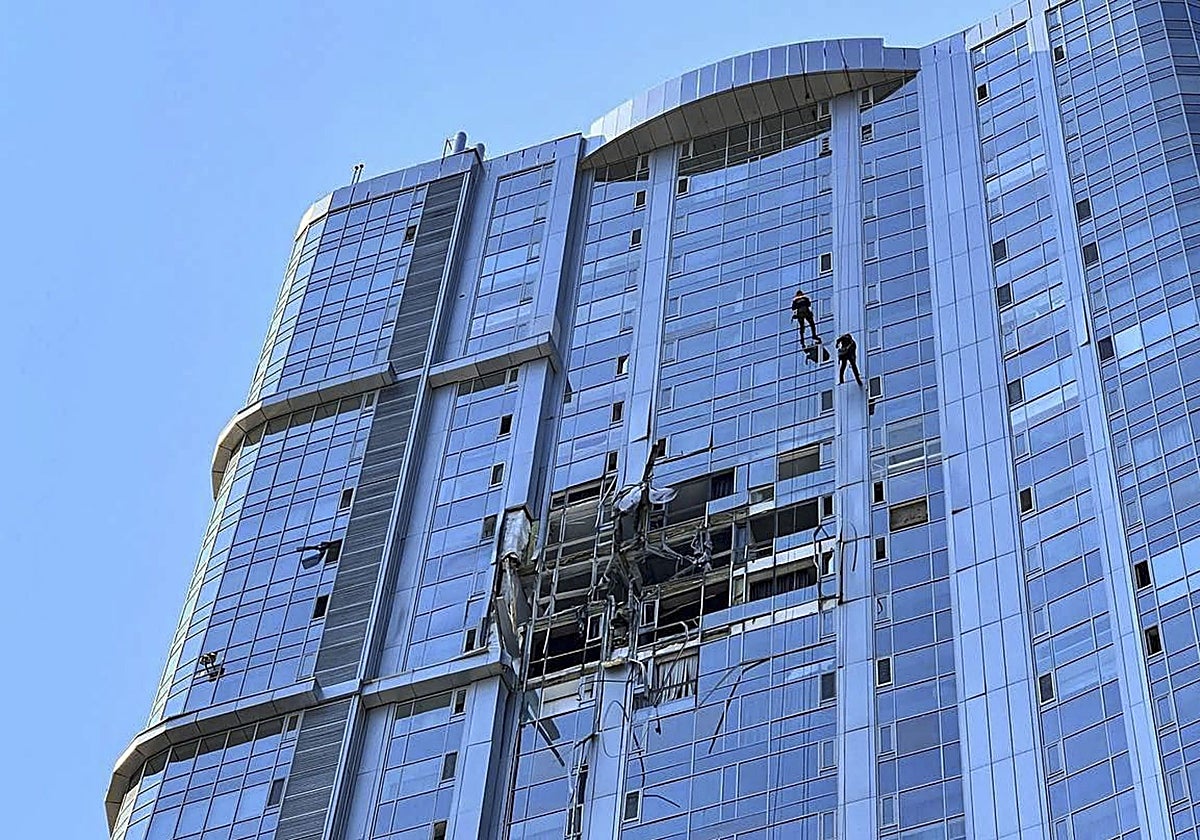 Resultados de un ataque ucraniano de drones en Saratov, Rusia