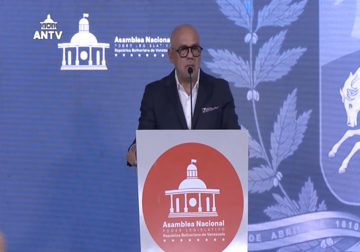 Jorge Rodríguez durante una rueda de prensa