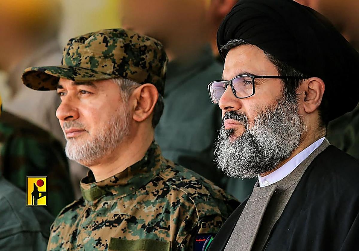 El comandante superior de Hizbulá asesinado, Ibrahim Aqil y el líder del movimiento, Hassan Nasrallah, en una imagen de archivo
