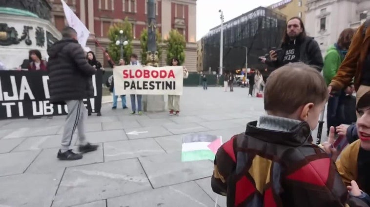 Protesta en Belgrado en solidaridad con Palestina