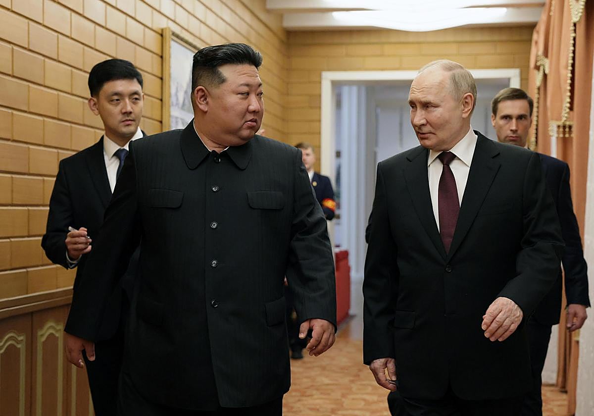 Kim Jong Un y Vladimir Putin, durante su visita a Corea del Norte el pasado junio.
