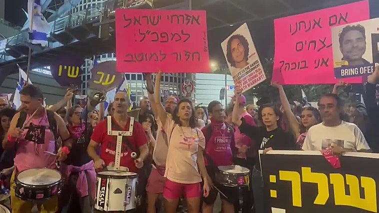 Tel Aviv acoge una protesta para pedir un alto el fuego en Gaza y la liberación de los rehenes