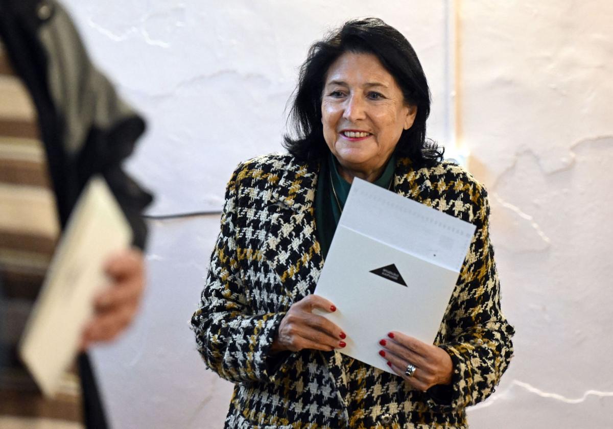 Salomé Zurabishvili, durante la votación del pasado sábado