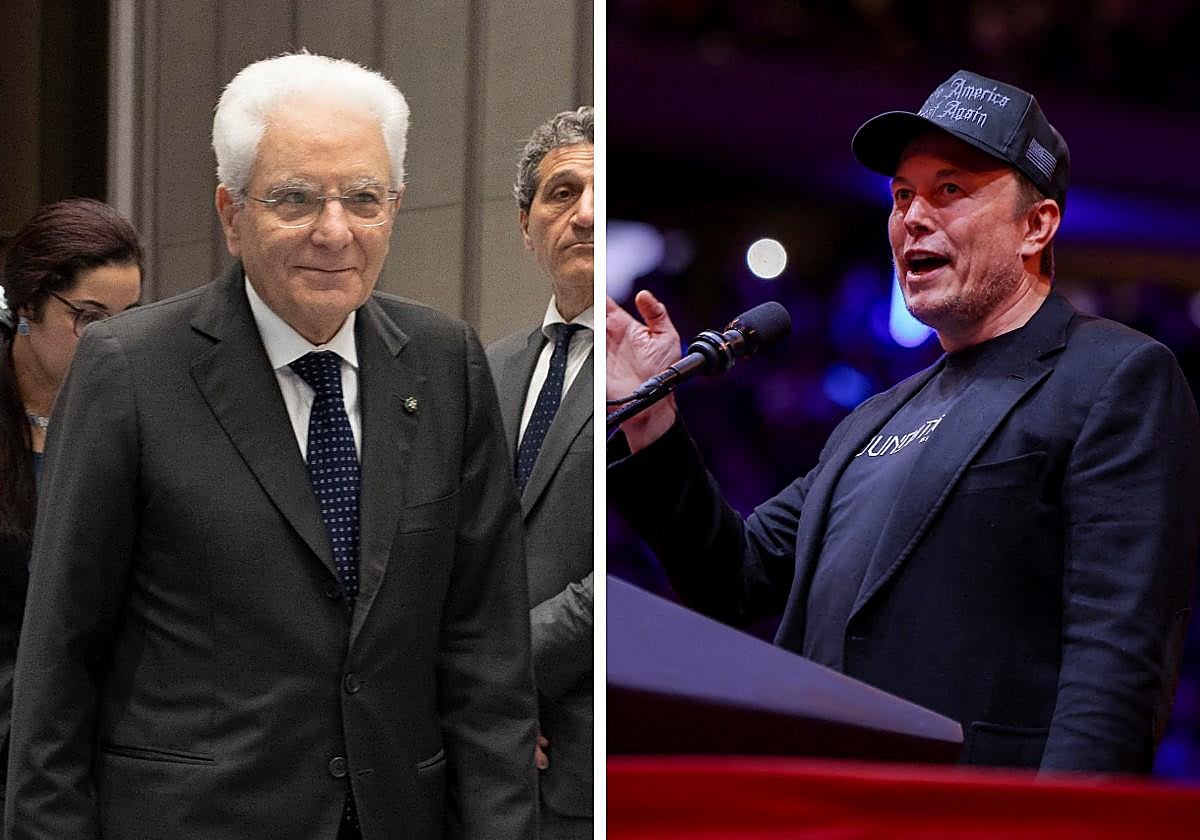 Sergio Mattarella y Elon Musk
