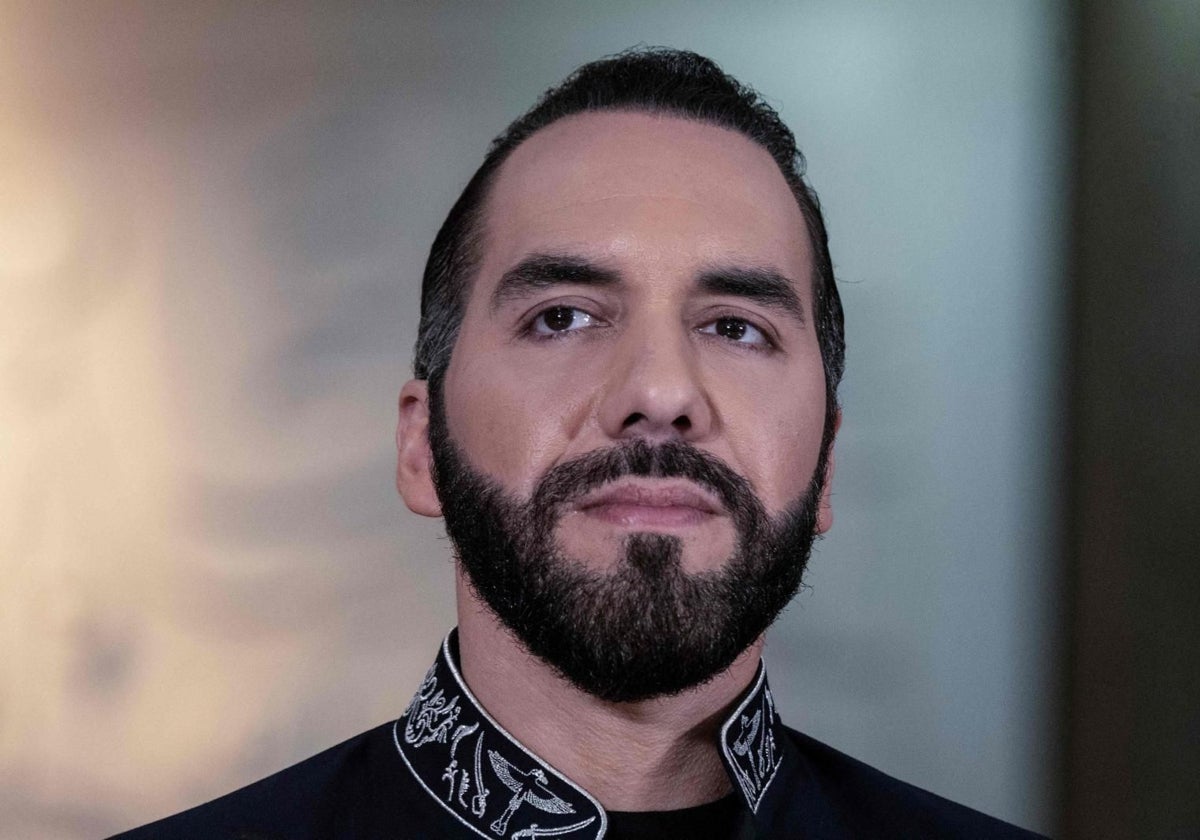 El presidente de El Salvador, Nayib Bukele, durante una conferencia de prensa conjunta con el presidente de Costa Rica