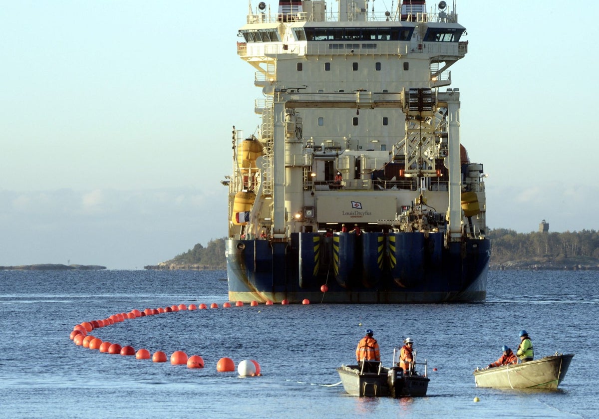 Imagen de archivo del cable submarino de telecomunicaciones en Finlandia, que ha sido recientemente saboteado