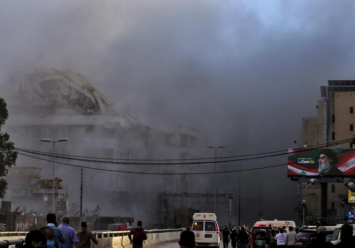 Beitur, tras un bombardeo israelí.