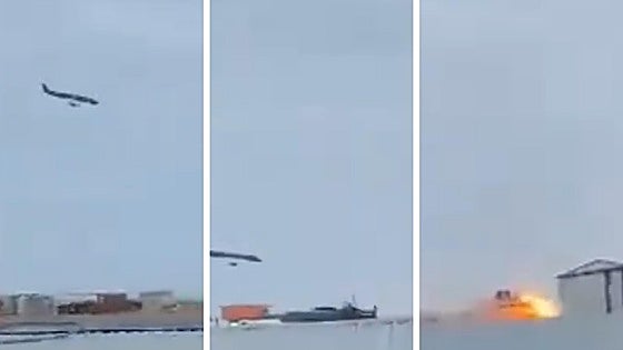Un avión con 67 pasajeros que iba a la capital de Chechenia se estrella en Kazajistán y sobreviven la mitad