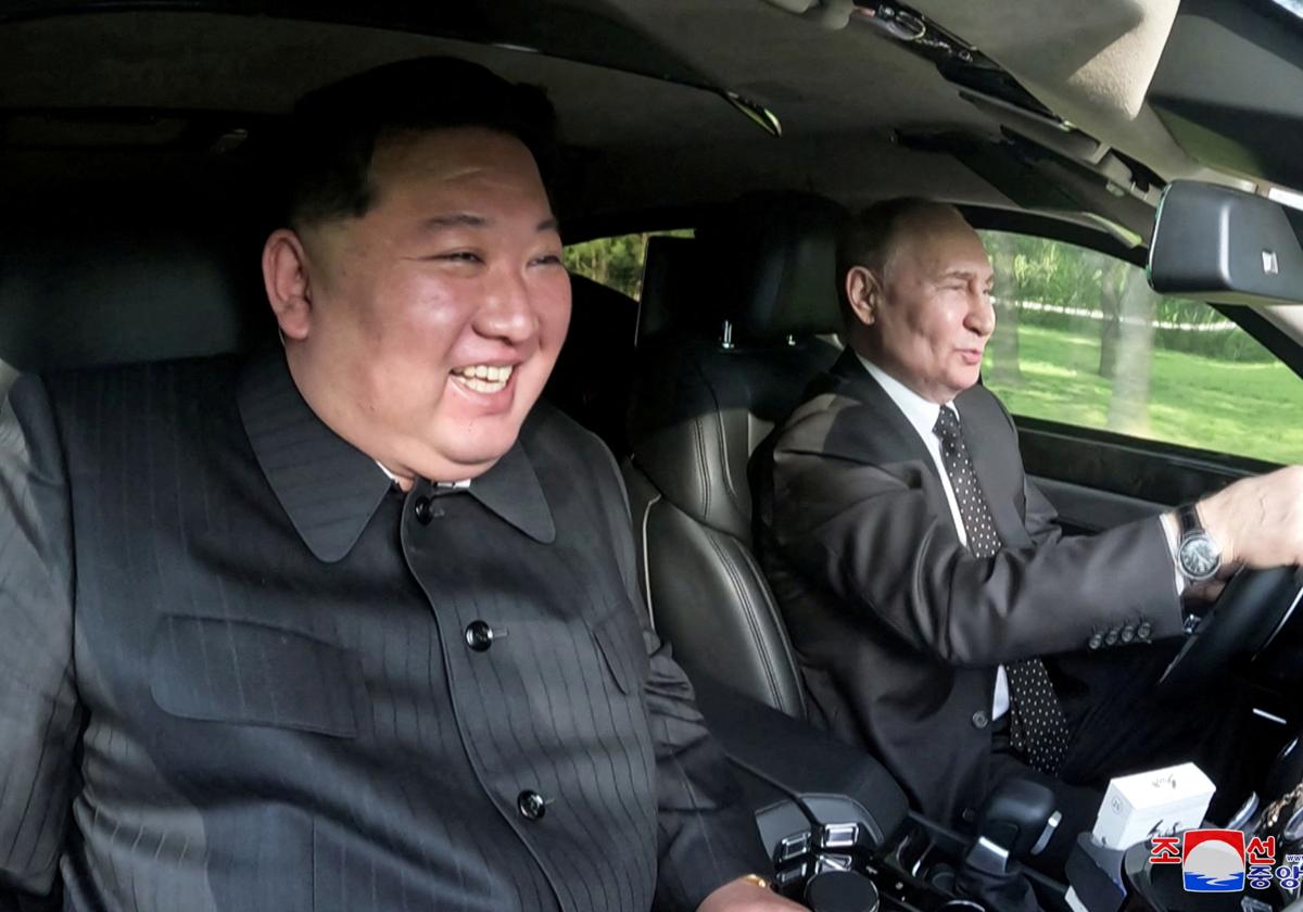 Kim Jong Un y Vladímir Putin en una imagen de archivo.