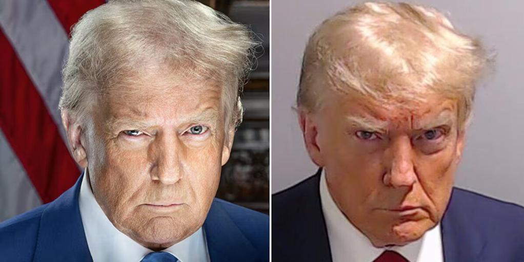 El simbólico guiño del nuevo retrato oficial de Donald Trump a la icónica imagen de su ficha policial