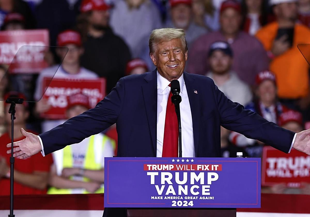 Imagen de archivo de Donald Trump durante un mitin en Estados Unidos