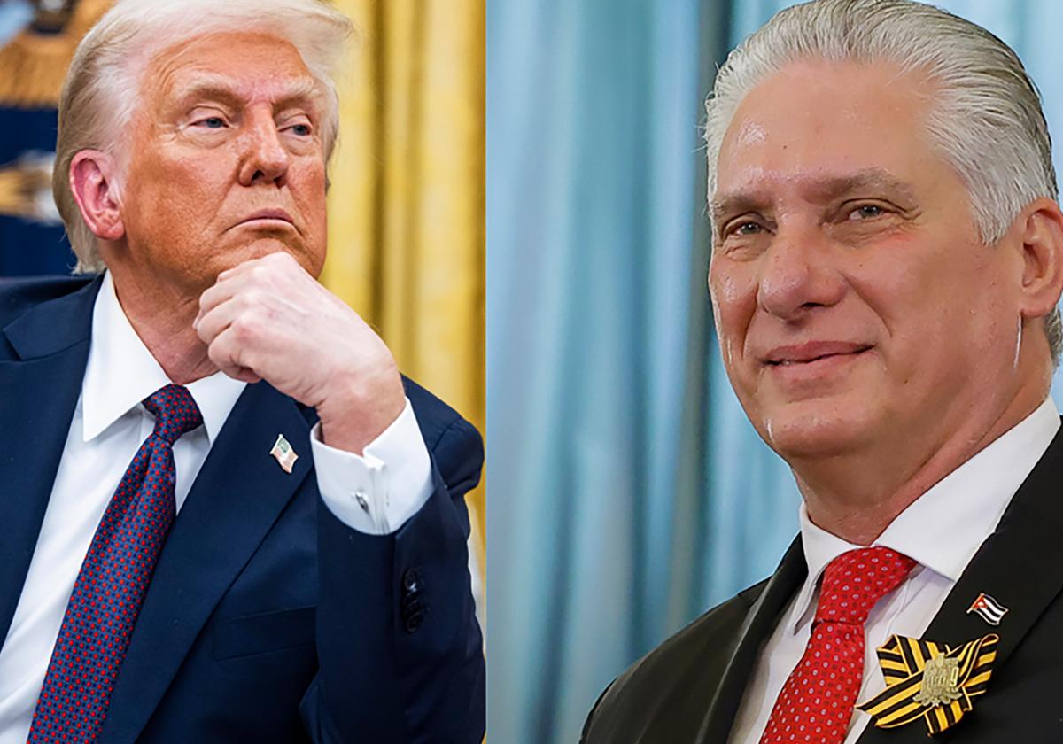 Combo de dos fotografías del presidente de los Estados Unidos, Donald Trump (i), y el presidente de Cuba Miguel Díaz-Canel.