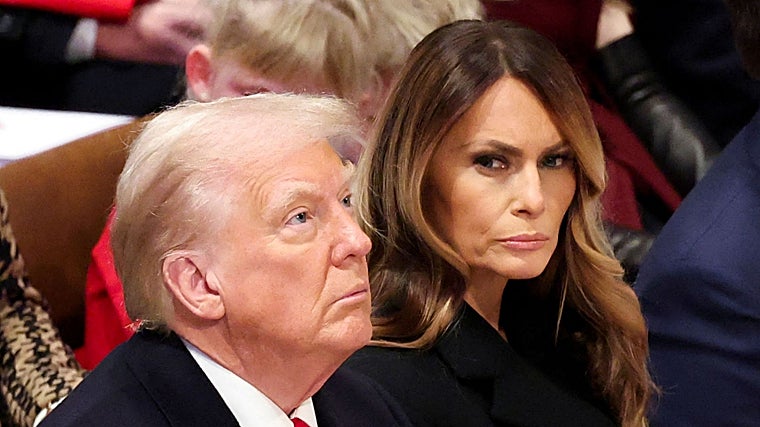 Donald y Melania Trump asisten al Servicio Nacional de Oración en la Catedral Nacional de Washington