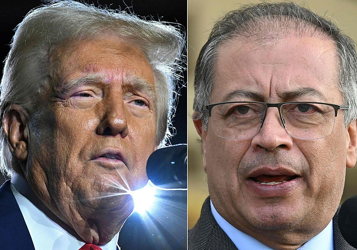 Los presidentes de EE.UU., Donald Trump, y de Colombia, Gustavo Petro