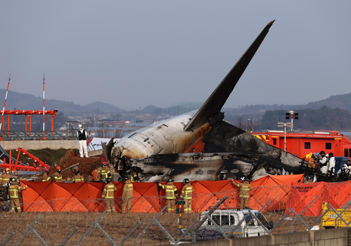 Avión siniestrado en Corea del Sur a finales de diciembre de 2024-