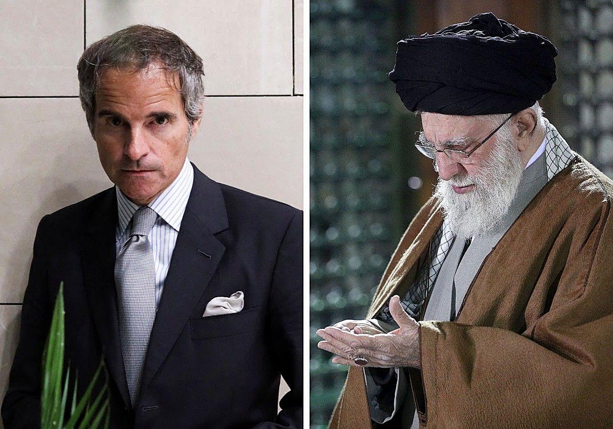 El director de la AIEA, Rafael Grossi, y el líder supremo iraní, Ali Jamenei