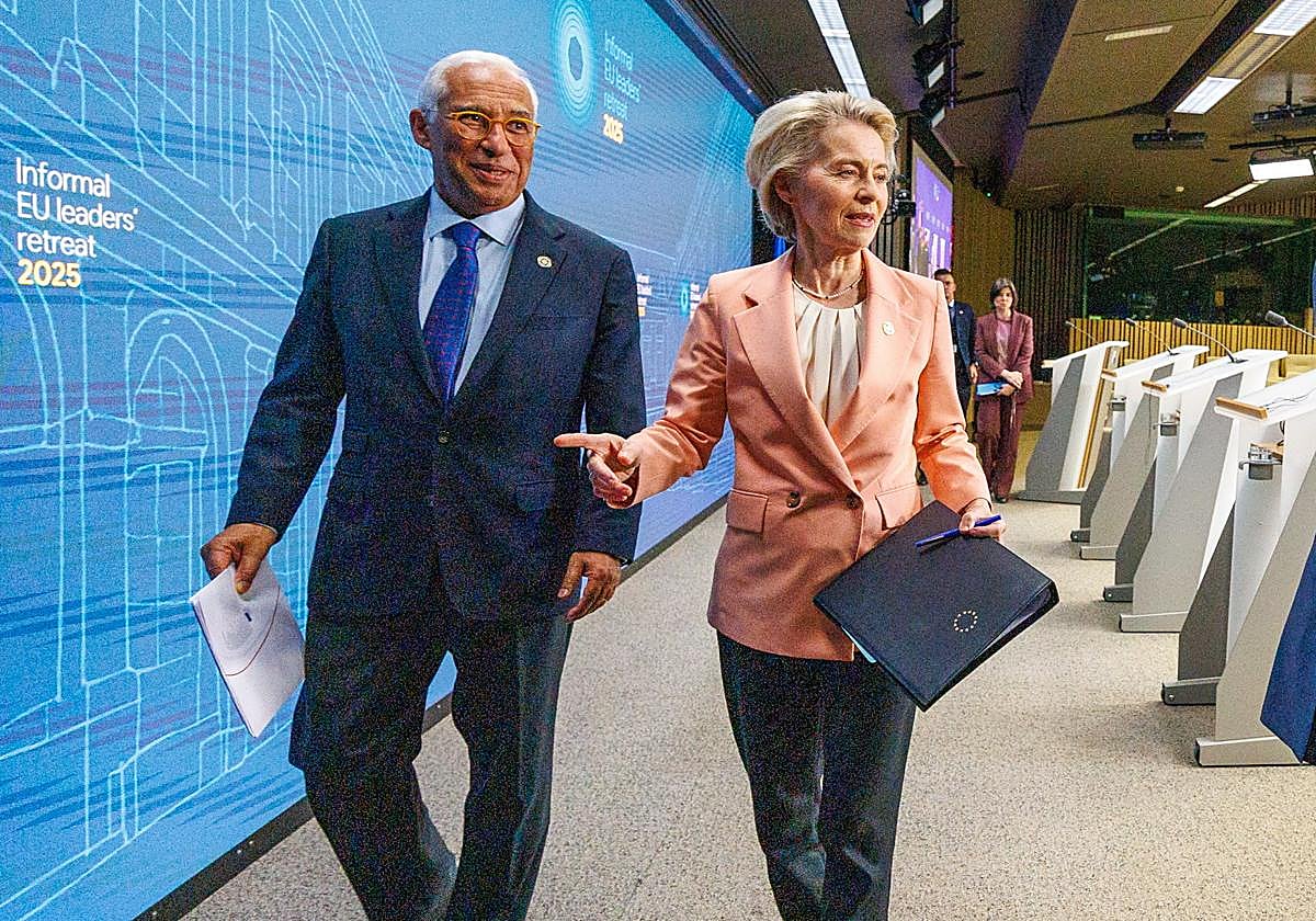 El presidente del Consejo Europeo, Antonio Costa, y la presidenta de la Comisión Europea, Ursula von der Leyen