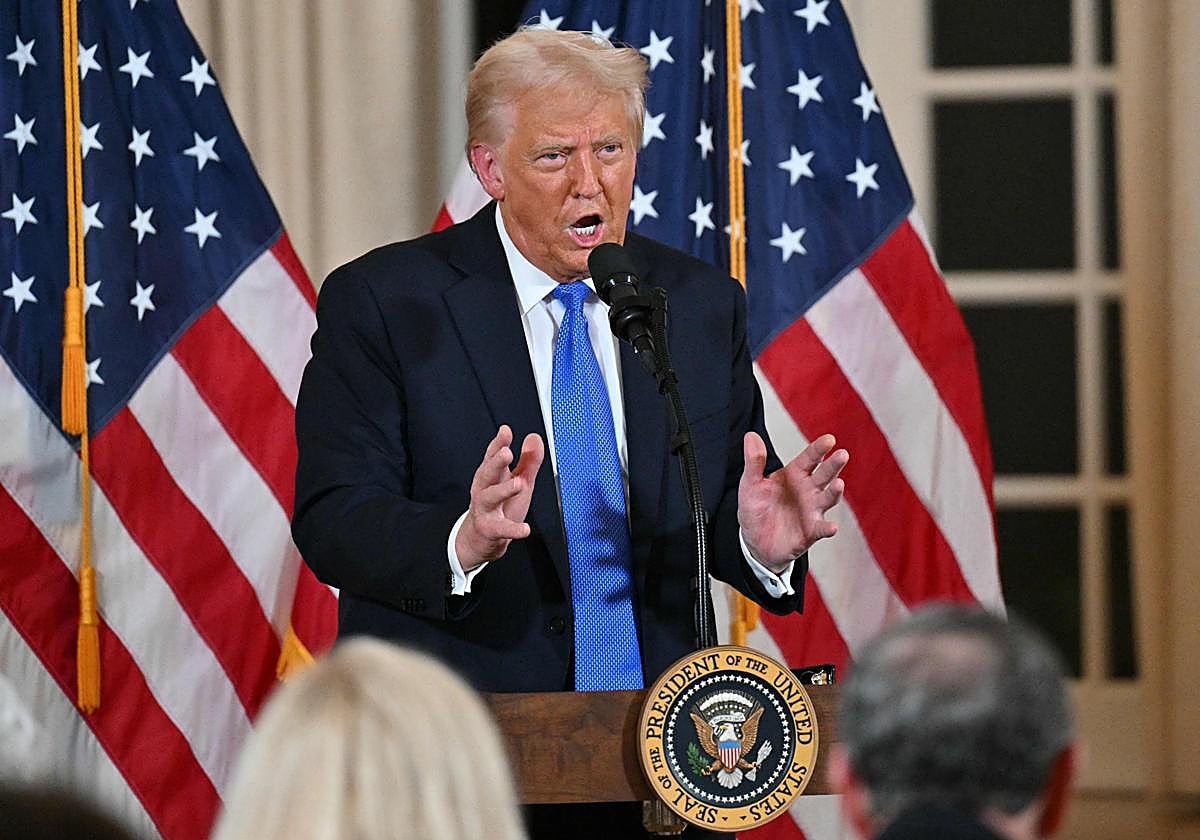 Donald Trump, este viernes en Mar-a-Lago, Florida