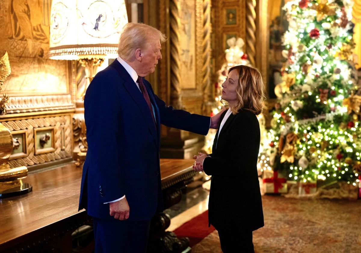 Imagen de archivo: el presidente de EE.UU. recibe a laprimera ministra de Italia, Giorgia Meloni, en Mar-a-Lago