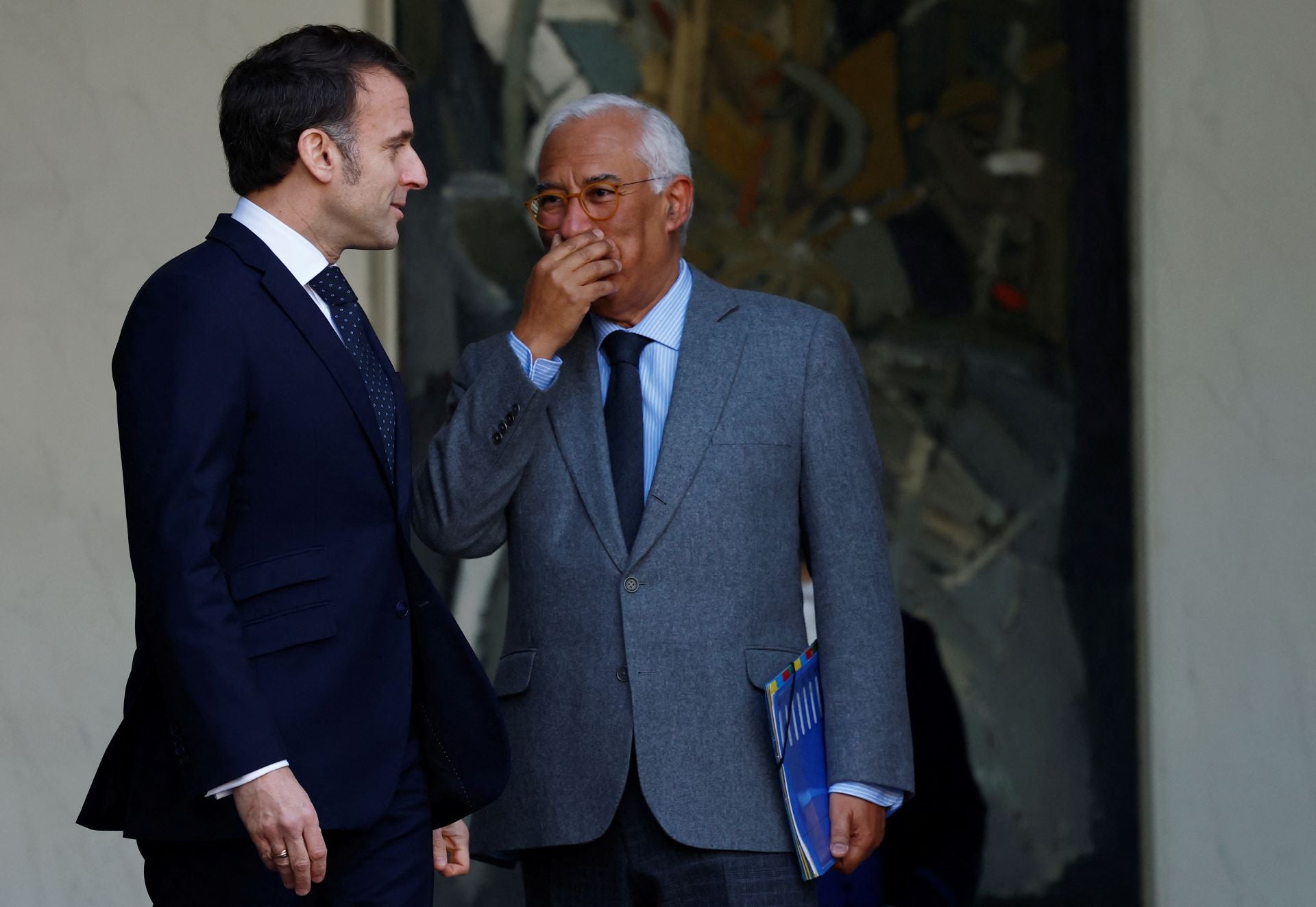 Macron recibe al presidente del Consejo Europeo, Antonio Costa