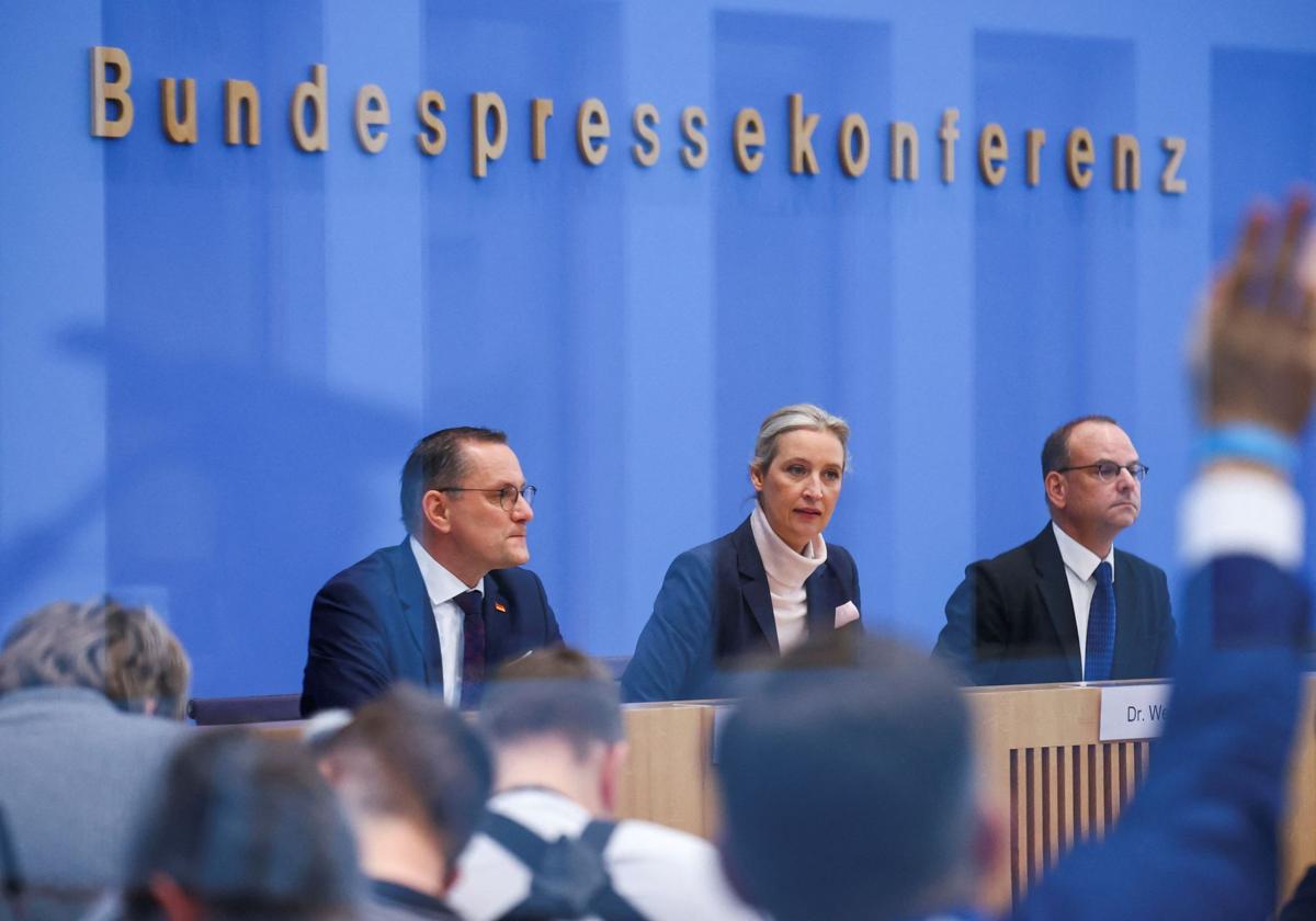 Rueda de prensa de los líderes del partido de extrema alemán, Alice Weidel y Tino Chrupalla