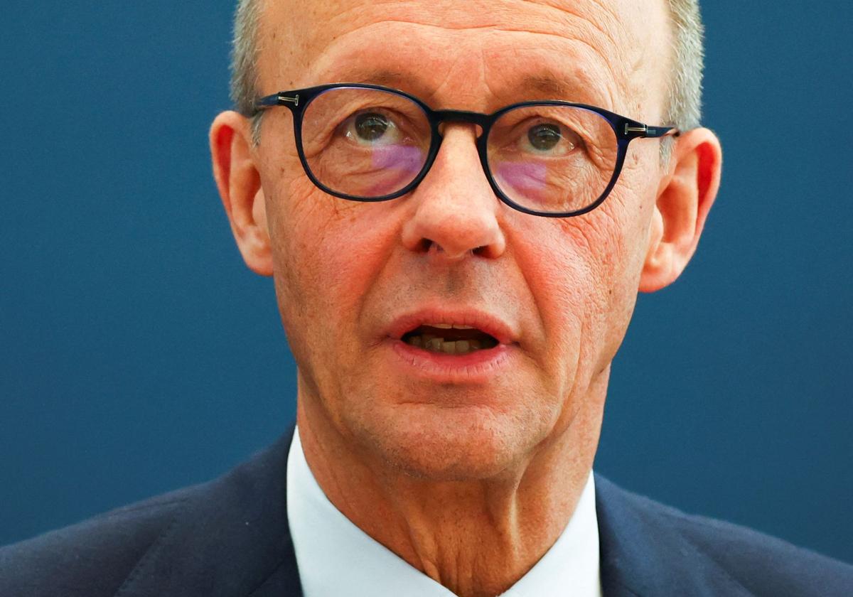 Friedrich Merz, durante la reunión con su partido tras la victoria electoral en Alemania