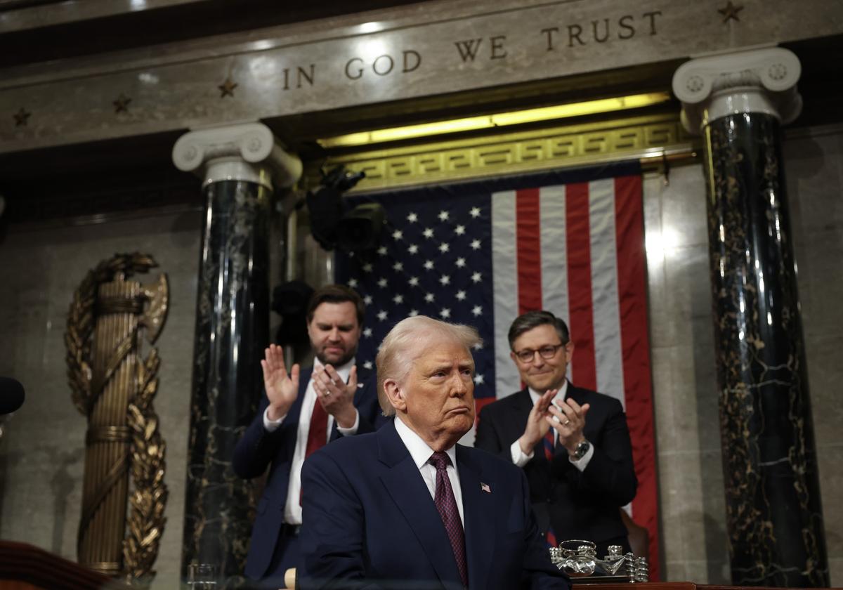 Donald Trump durante su discurso sobre el Estado de la Unión