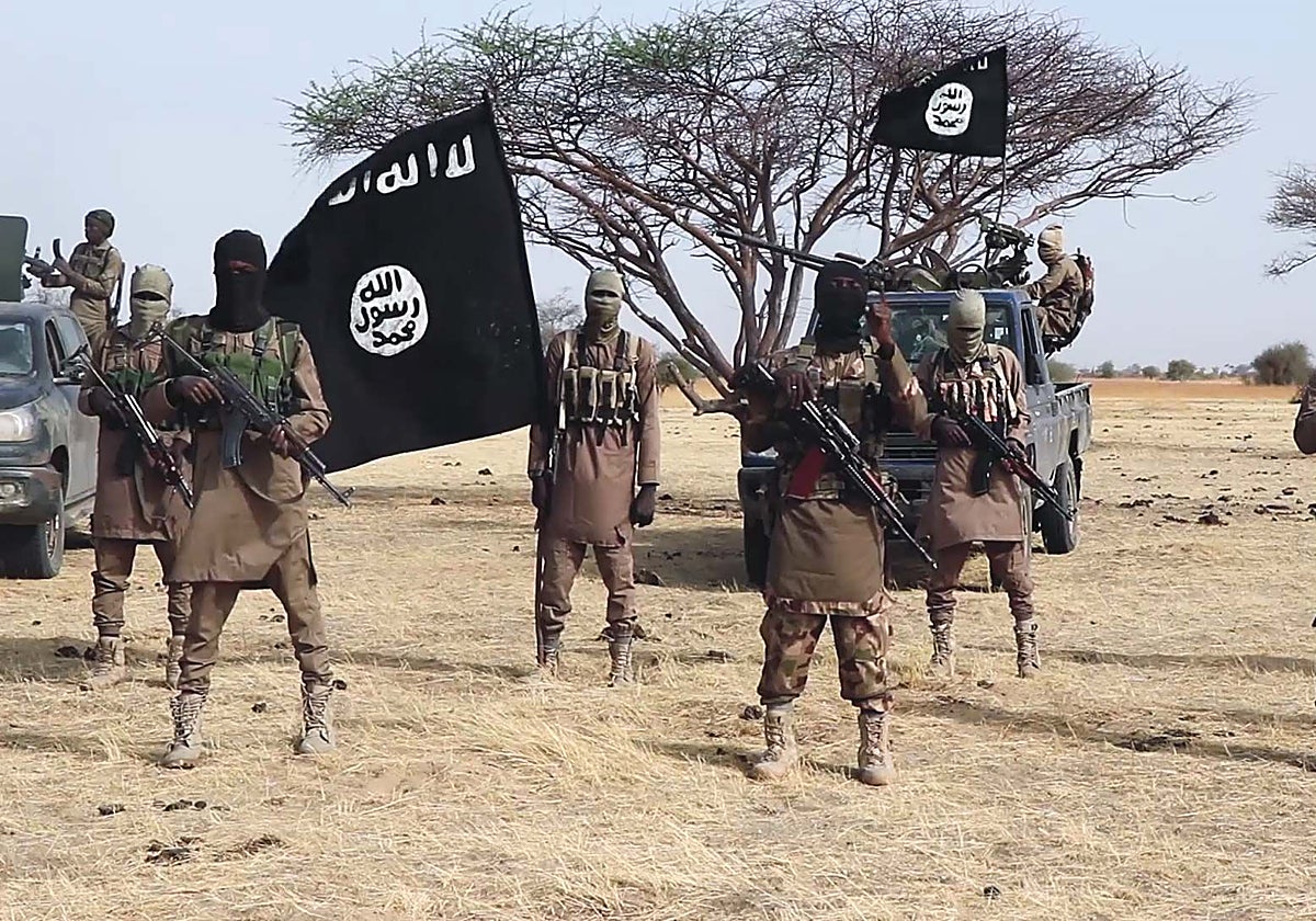 Miembros del autodenominado Estado Islámico en la provincia de África Occidental