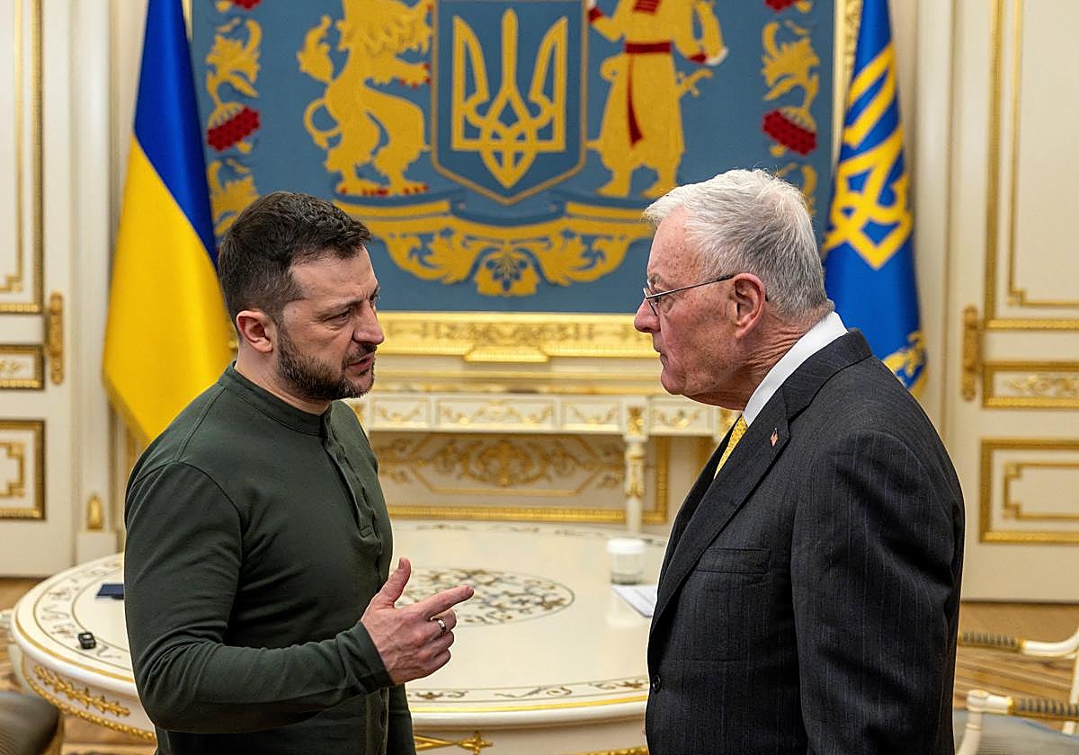 El presidente ucraniano, Volodimir Zelenski, reunido con Keith Kellogg, enviado de EE.UU. para negociar la paz en Ucrania