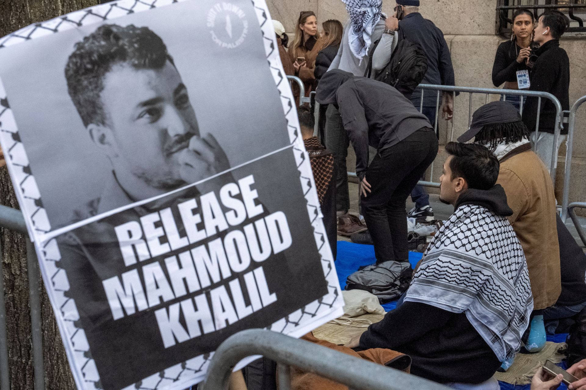 Manifestación contra el arresto de Mahmoud Khalil