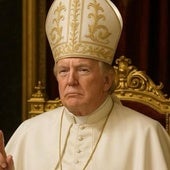 Trump desata la polémica al publicar una foto vestido de Papa a pocos días del cónclave