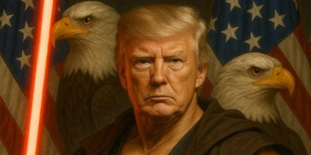La Casa Blanca usa el Día de Star Wars para cargar contra la izquierda, con Trump caracterizado como un personaje de la saga