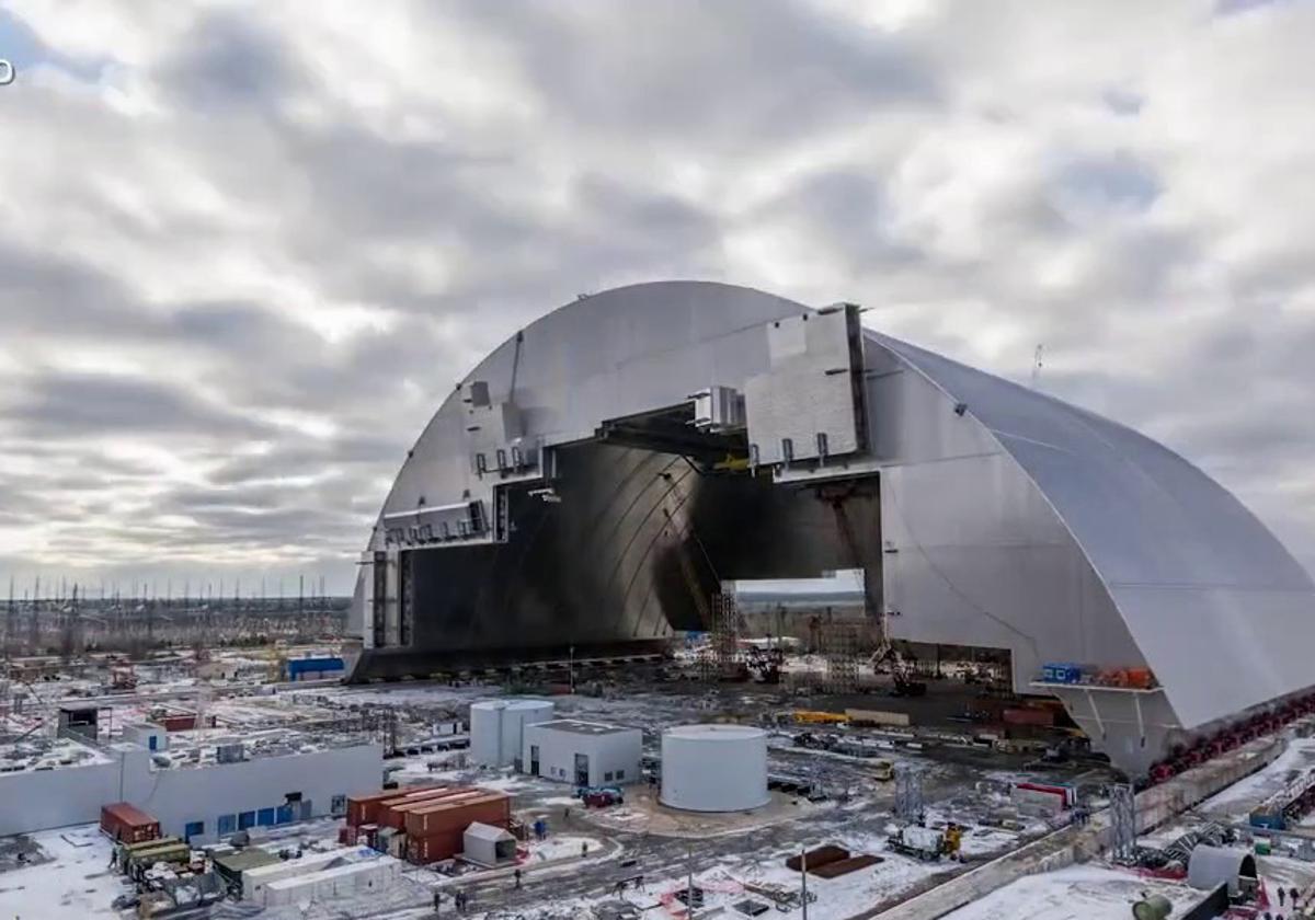 Sarcófago sobre la planta nuclear de Chernóbil