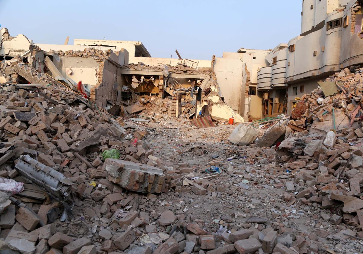 Casas destruidas tras un ataque con misiles indios en el distrito de Bahawalpur, en la provincia de Punjab