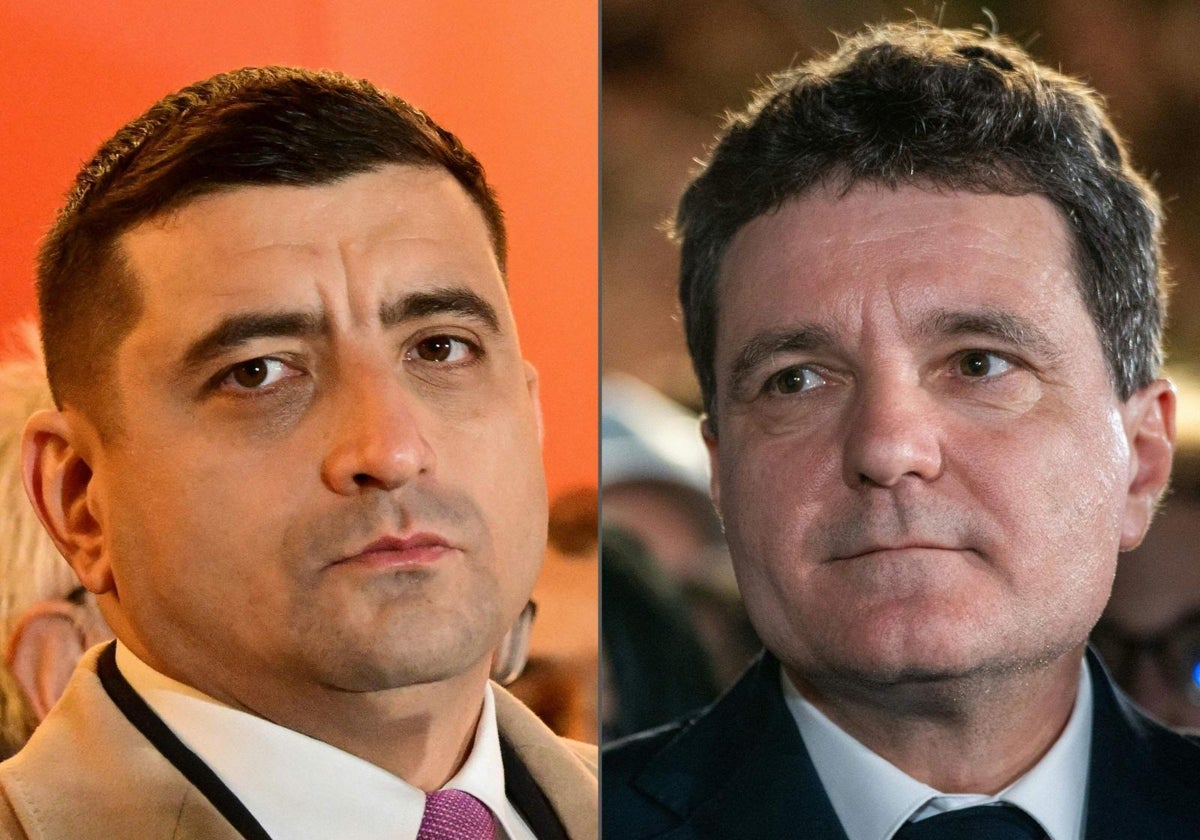 El candidato prorruso, George Simion (izquierda), y el liberal reformista y europeísta, Nicusor Dan