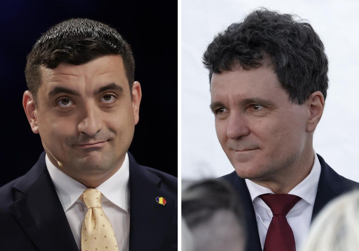 El prorruso, George Simion, y su contrincante el eurpeísta Nicusor Dan
