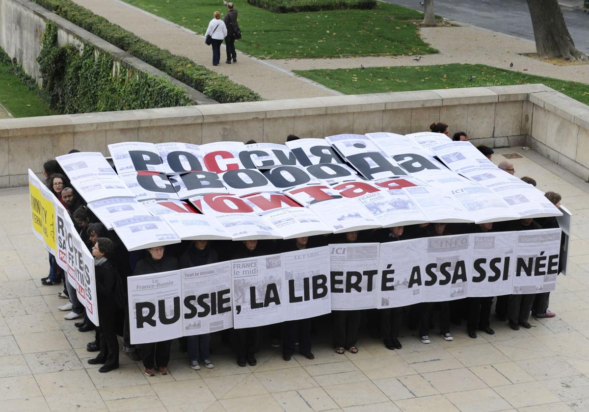 Una campaña de Amnistía Internacional en Rusia.