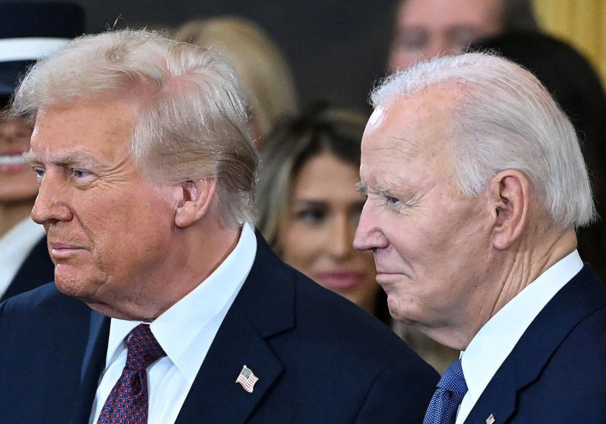 El presidente de EE.UU., Donald Trump, y el expresidente Joe Biden.