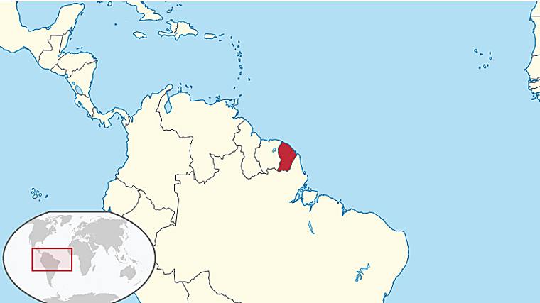 Ubicación de la Guayana Francesa