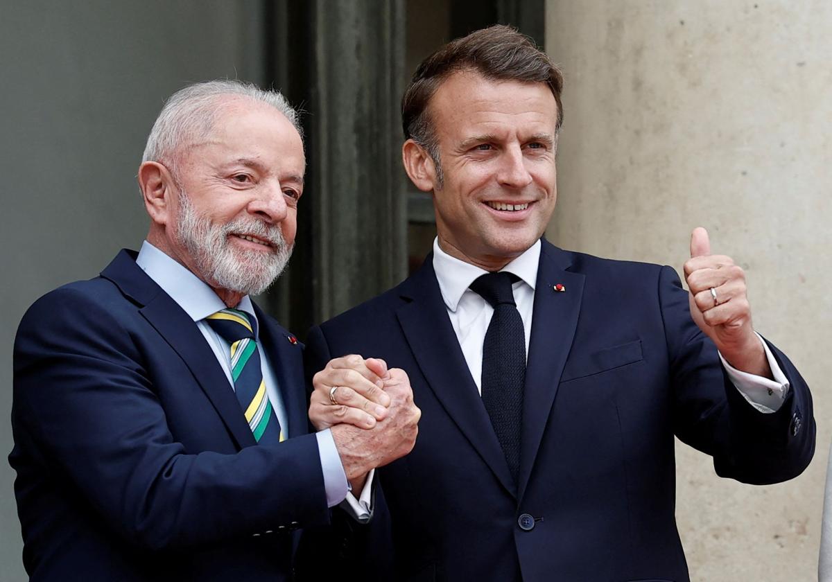 Lula da Silva y Emmanuel Macron, este jueves en el Elíseo