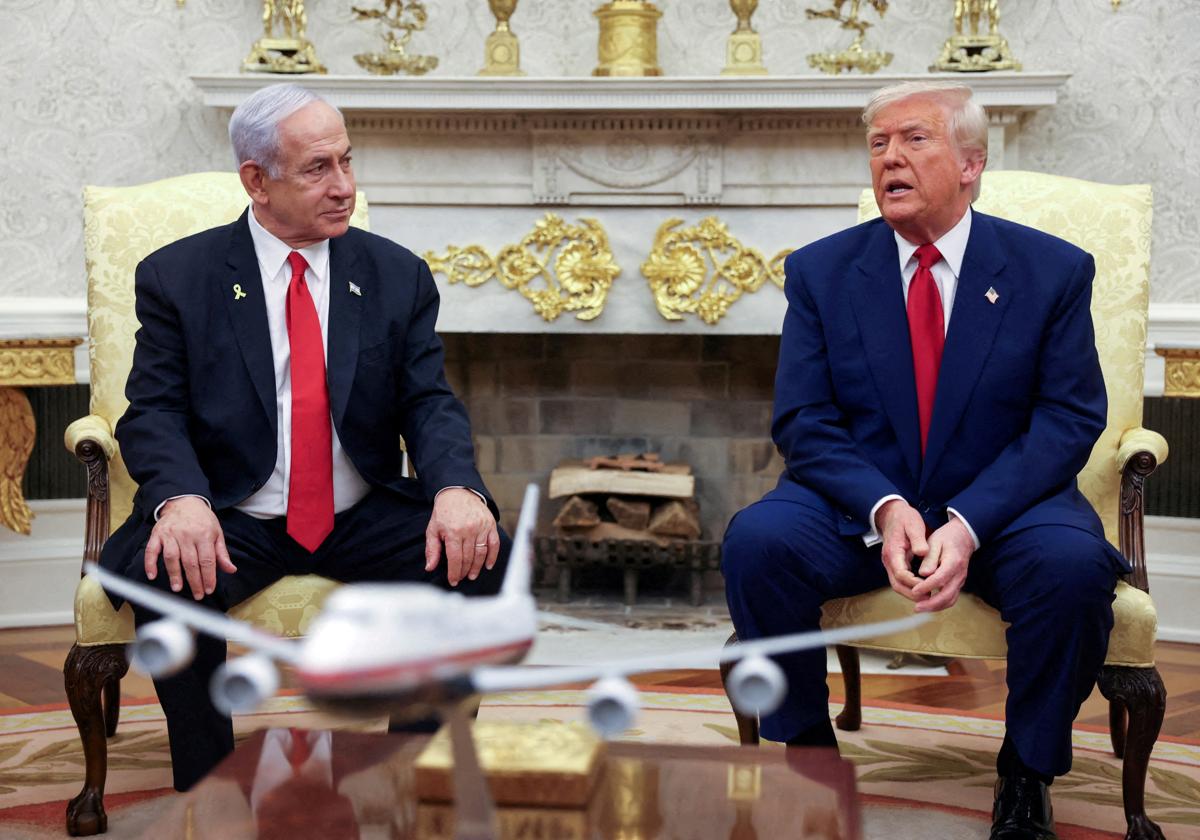 El primer minsitro israelí, Benjamín Netanyahu, y el presidente de Estados Unidos, Donald Trump, en una imagen de archivo