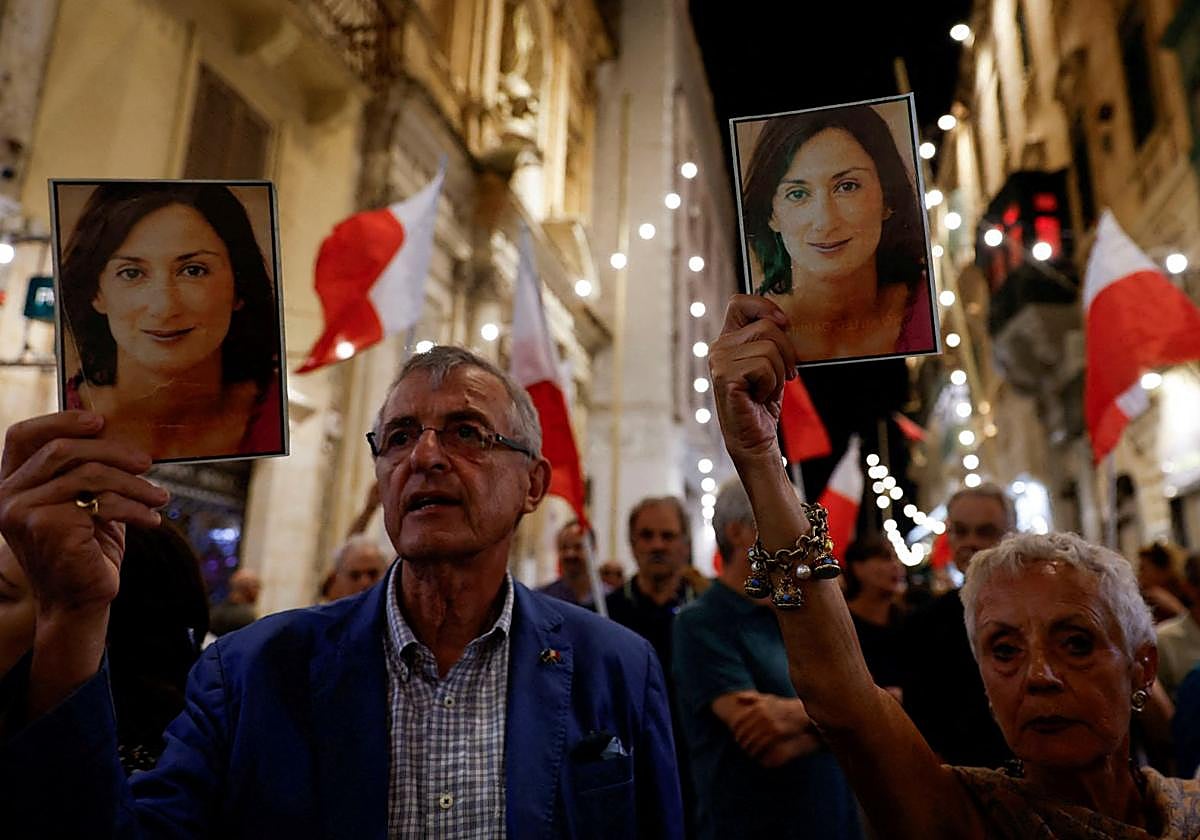 Marcha por el sexto aniversario del asesinato de la periodista Daphne Caruana.